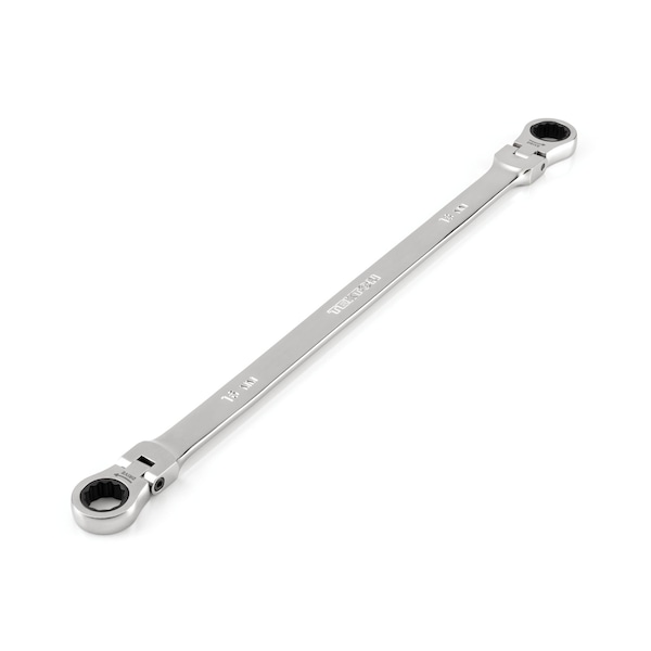 16 x 18 mm Long Flex Head 12-Point Ratcheting Box End Wrench